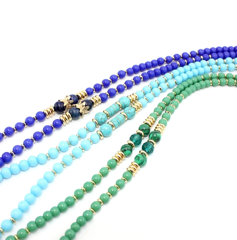 2016 nové módne šperky crystal kameň korálky vintage zelený náhrdelník mutilcolor žltá lano strapec dlhý náhrdelník ženy