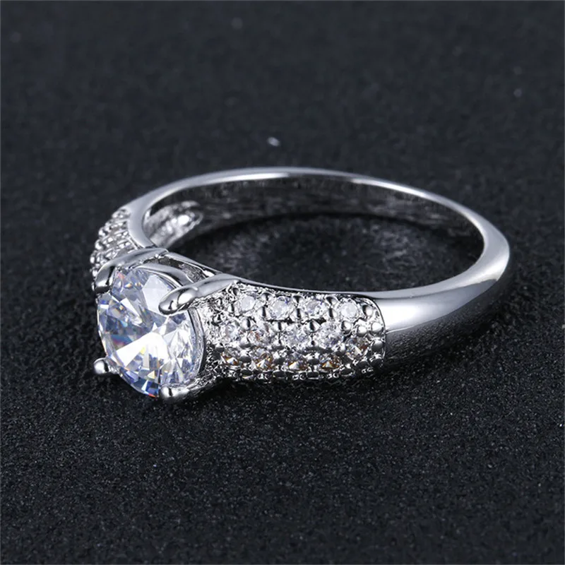 2017 Módne šperky, zásnubné snubné prstene pre ženy bieleho zlata farba shinestone zirconia krúžok najlepší darček veľkoobchod CCR024