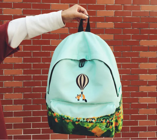 2017 najnovší dizajn oheň balón zvierat výšivky batoh 3D Harajuku batoh dospievajúce dievča batoh školský batoh