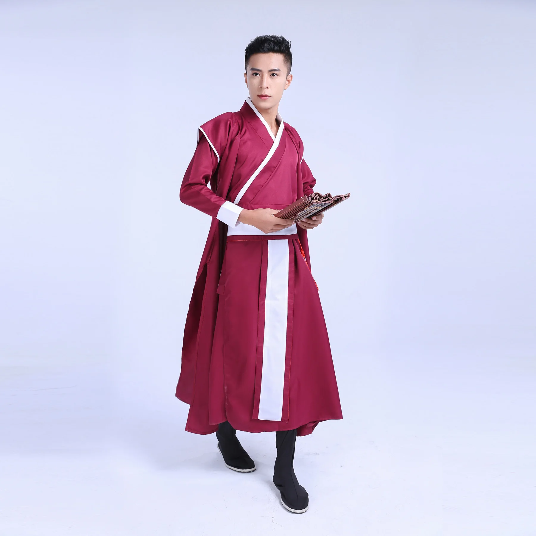 2017 Starovekej Čínskej Kostým Mužov Fáze Výkonu Oblečenie pre Dynastie Mužov Hanfu Kostým Saténový Župan Čínske Tradičné Šaty Mužov