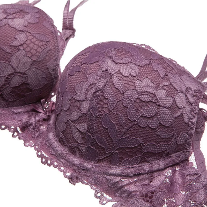 2018 Plus Veľkosť Transparentné Ženy UnderwearSet Nové Čipky Sexy Podprsenka Push Set Up Bezšvíkové Výšivky Bralette Erotická Bielizeň