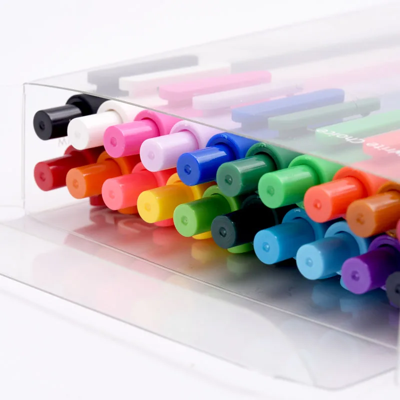 20colors/box KACO ČISTÝ Kawaii Candy Farby Gél Pera 0,5 mm Kliknite Neutural Perá pre Deti, Študentov kancelárske potreby Školské potreby