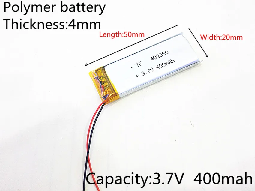 3,7 V 400mAh 402050 Lithium Polymer Li-Po li ion Nabíjateľnú Batériu buniek Pre Mp3 MP4 MP5 GPS, PSP, mobilné bluetooth