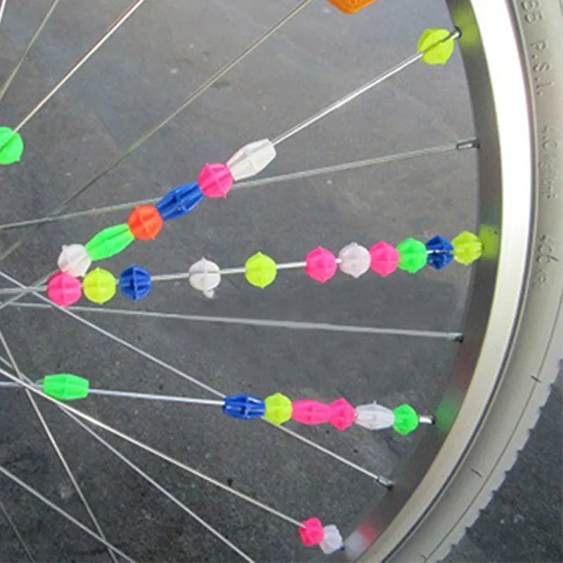 36Pcs Bicyklové Špice Okrúhle Korálky Plastové Multi-farebné Bicykli Cyklus Kolesa Hovoril Korálky Deti, Požičovňa Dekoroch