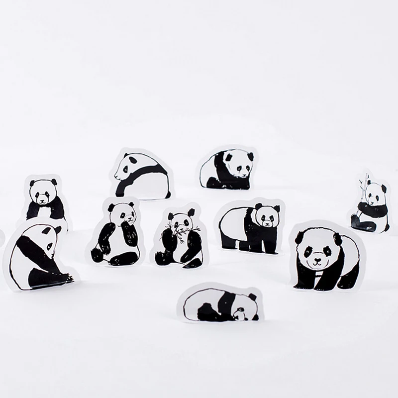 45 ks/veľa karikatúra roztomilý panda mini papierové nálepky package DIY denník dekorácie-nálepky album scrapbooking