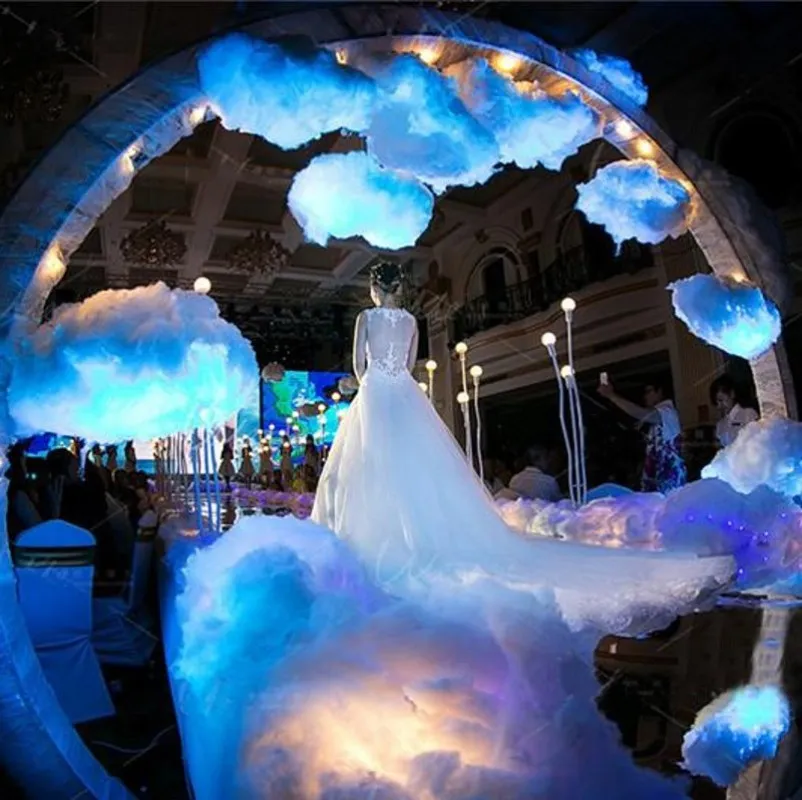 5 m, Šírka 30 cm, Svadobné Party Dekorácie priadza sprievodca svadobné pozadie stojanu party dekorácie Cesty vedú rám Cloud priadza