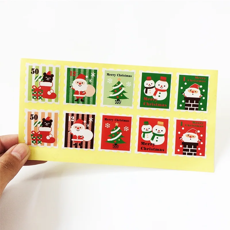 500 Ks/veľa Pečiatka Tvaru Tesnenia Nálepky, Štítok Vianočný Darček Decor Nálepky Pekáreň Cookie Balenie Vrece Papierové Tesnenie Labels
