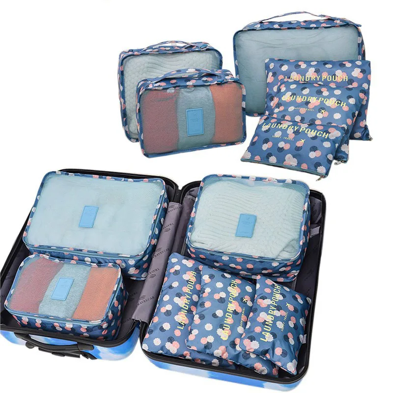 6 ks cestovná taška Oxford látkové taška domova úložné skrine zásuvkové organizátor delič cestovné tašky oblečenie klasifikácia balenie.