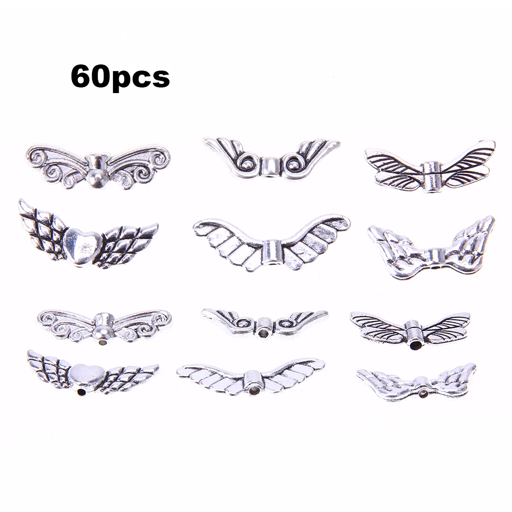 60pcs Motýľ Šperky Komponenty Anjel Krídla DIY Dekor Kúzlo Šperky, Prívesok Reťazca Náhrdelník Príslušenstvo
