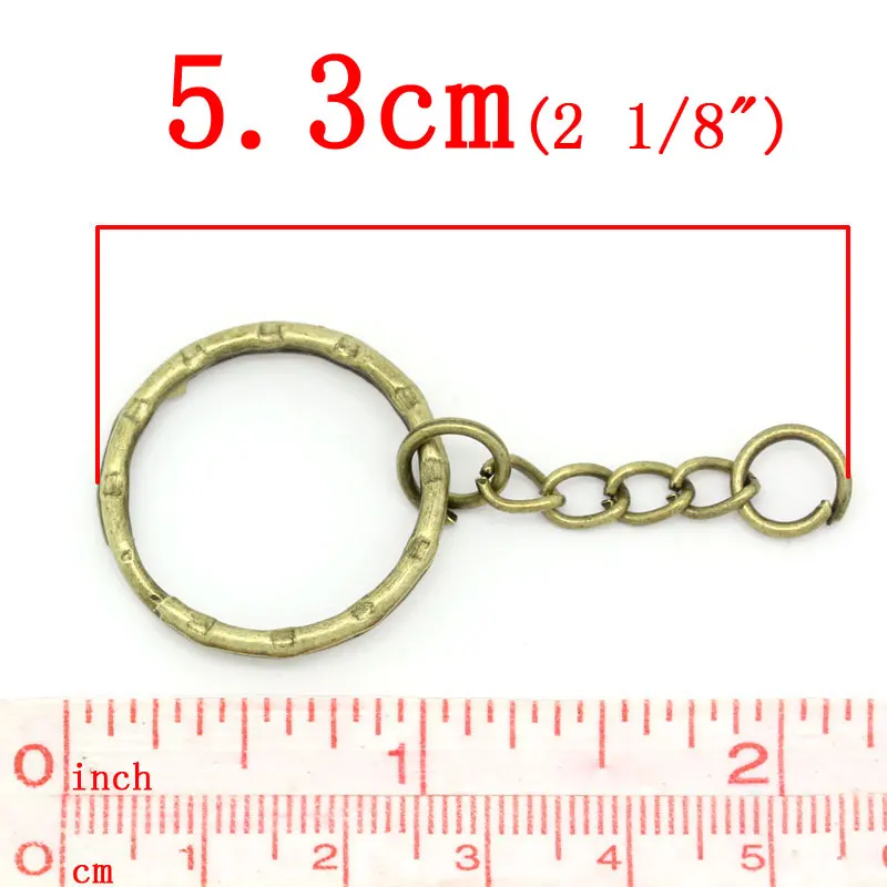 8SEASONS kľúčenky & Key Krúžky Antické Bronzové Pozlátené Keychain Šperky Darček 5,3 cm, 30PCs (B22221)
