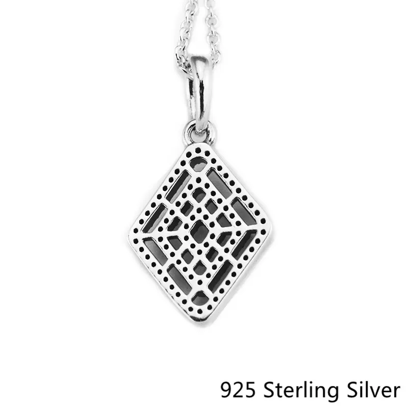 925 Sterling Silver Prívesky Európsky Štýl Šperky Geometrické Línie Náhrdelník Pre Ženy Pôvodného Módny Charms CKK