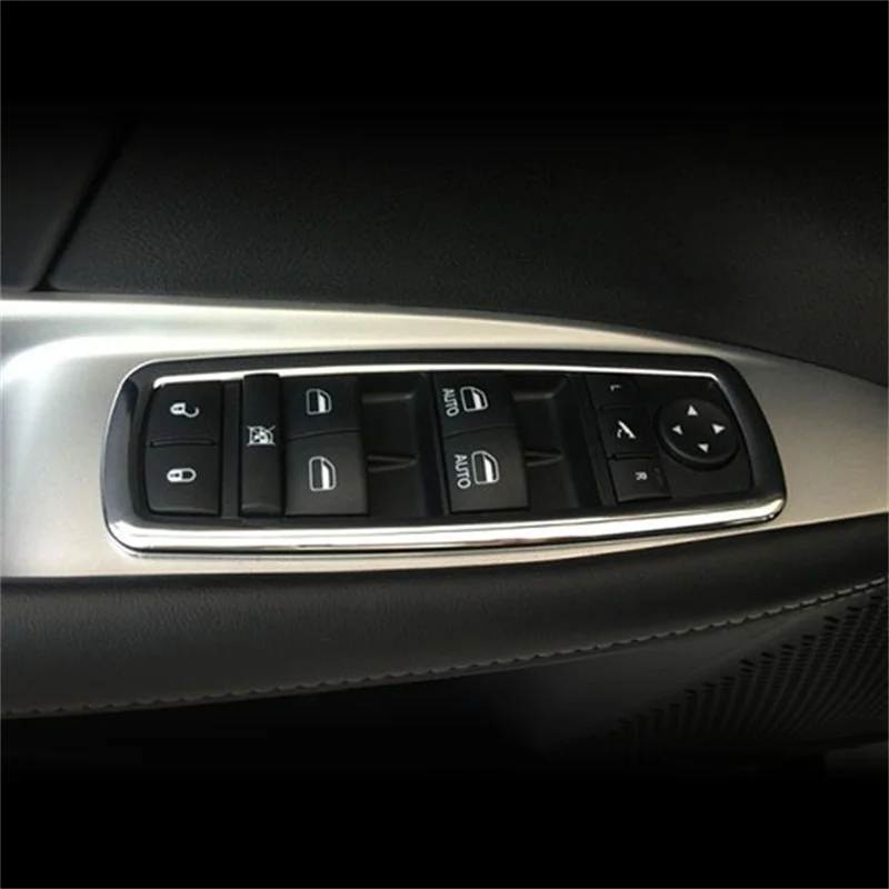 ABS Chrome Auto Okno Prepnúť Tlačidlá 3D Kryt Nálepiek, vhodné Pre Fiat Freemont roky 2009 až 2012 2013, Auto-Príslušenstvo 4Pcs/set Dielov