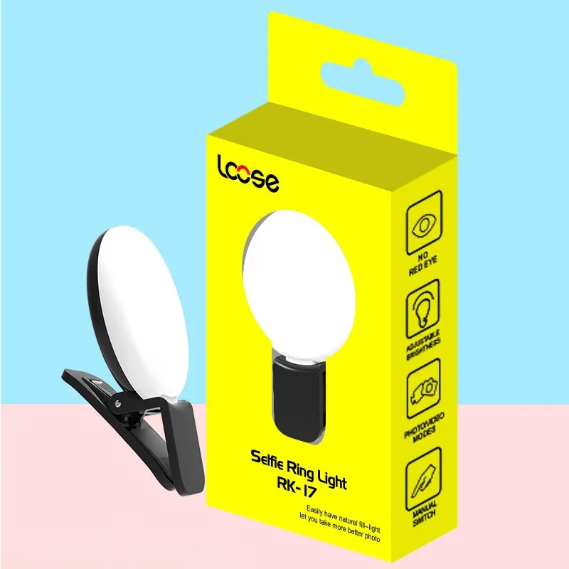AINGSLIM Mini LED Fotografie Flash Light Up Selfie Svetelná Lampa Noci Telefón Krúžok Pre iPhone SE 5 6 6 Plus, LG, Samsung, HTC, LG