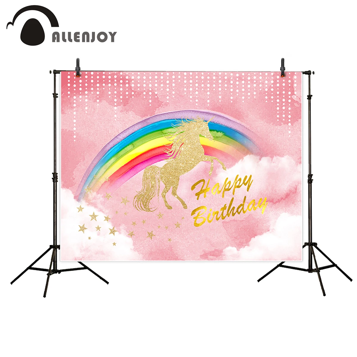 Allenjoy materiál Vinyl fotografie Ružový olej maľovanie na mieste jednorožec narodeniny rainbow fotografie pozadia photo studio rekvizity