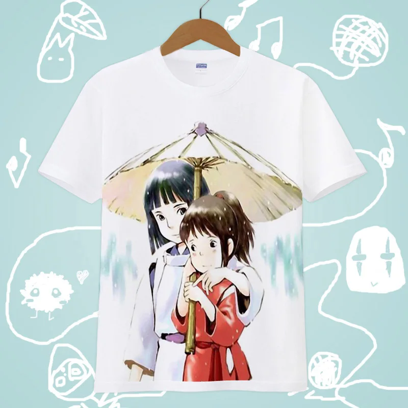 Anime Unisex Japonský Hayao Miyazaki T-shirt Pre Milovníkov Pár Tričká Odvážneho Preč Potlačené Tričká Topy T Shirt Pre Mužov, Ženy