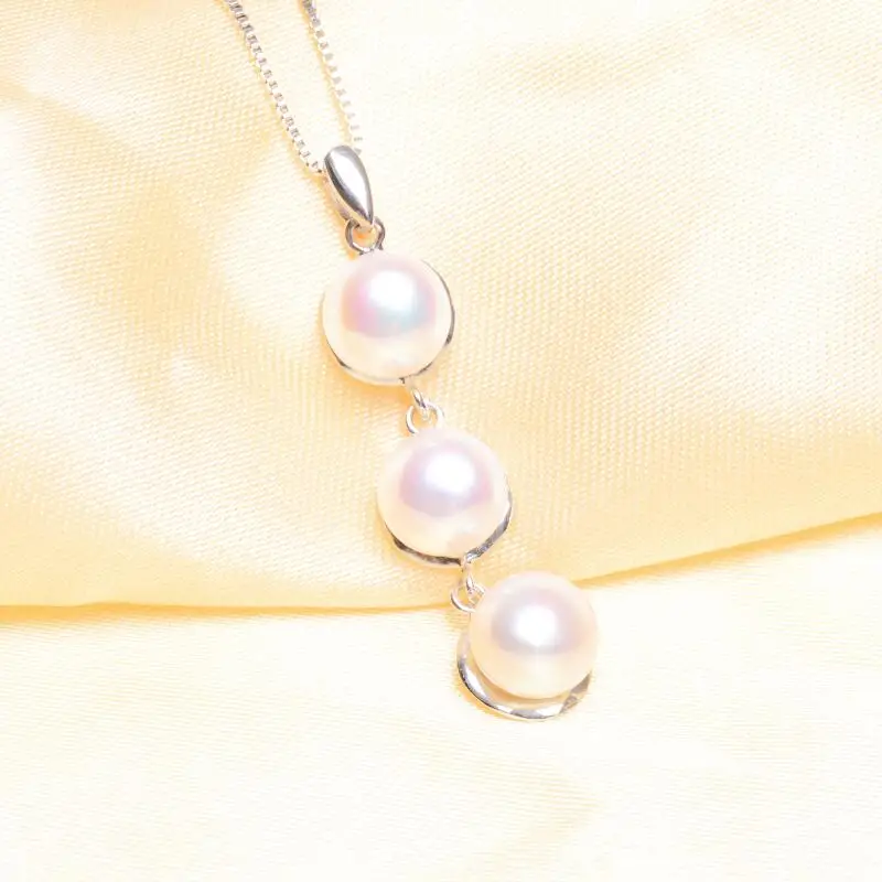 ASHIQI Skutočné Prírodné Sladkovodné perly Náhrdelníky & Prívesok so 925 sterling silver chain Multicolor perly náhrdelník pre ženy