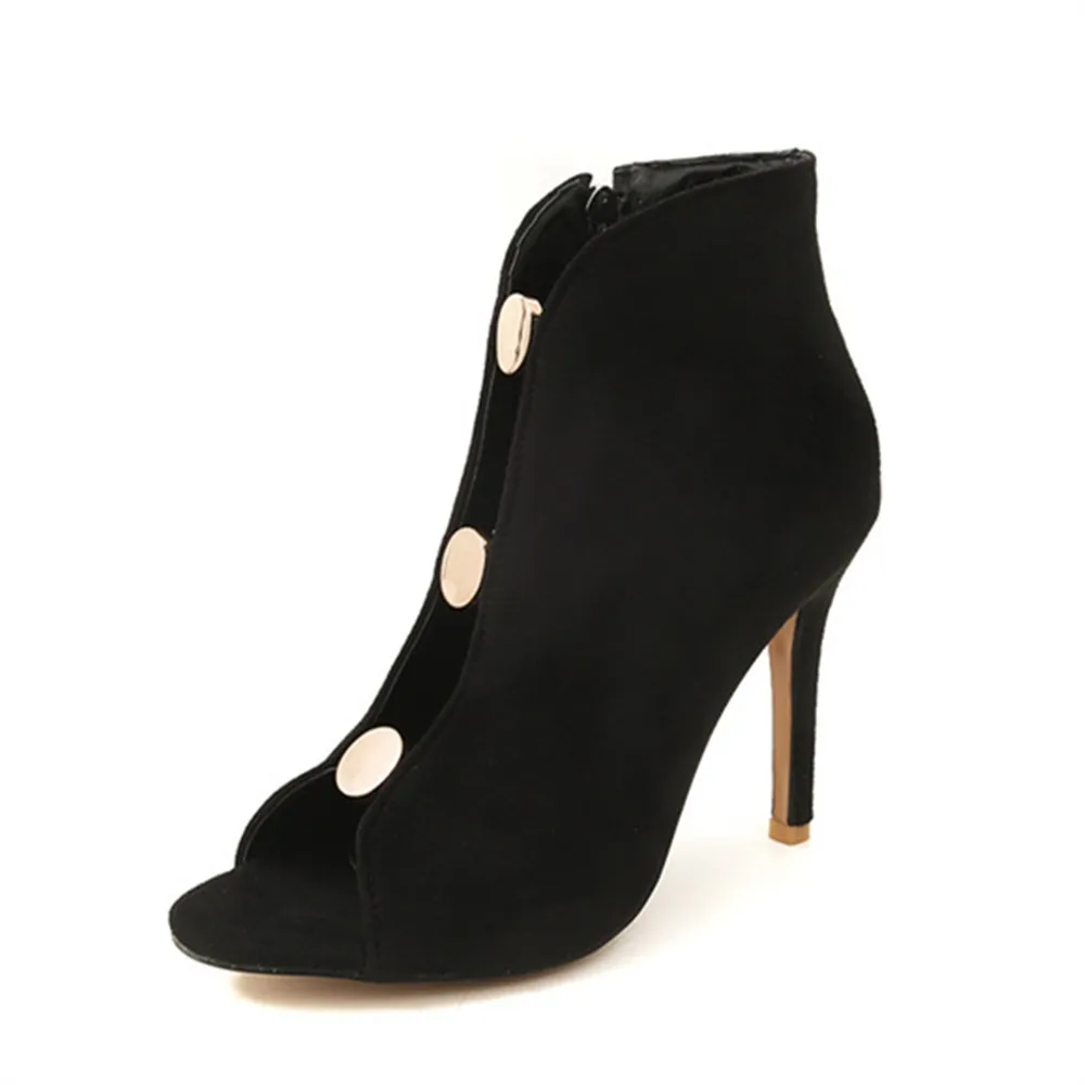 ASUMER čierna šedá móda jar jeseň topánky žena típat prst zip stádo tenké päty super vysoké podpätky, členkové topánky veľká veľkosť 33-43