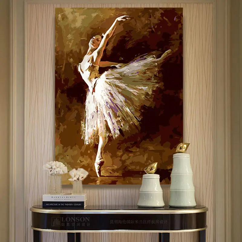 Balet girl farebnosť podľa čísel domov dekor plátno na maľovanie digitálne maľovanie podľa čísel diy olejomaľba