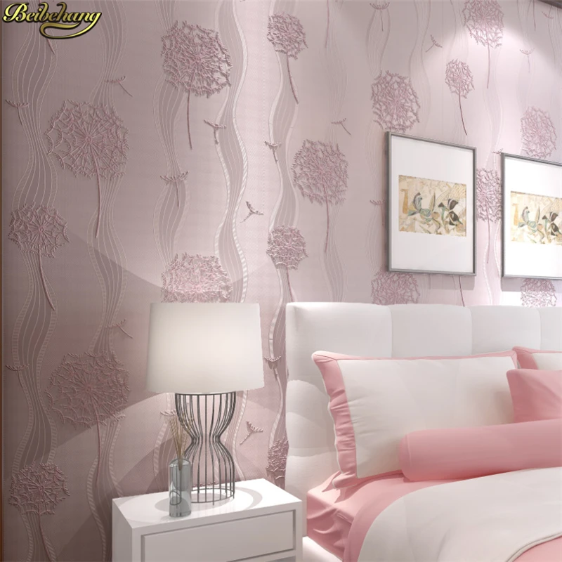 Beibehang ružové veľké púpava Tapety pre Obývacej Izby, Spálne, nástenná maľba Tapety Roll 3D Desktop, TV joj, Wall Paper Roll