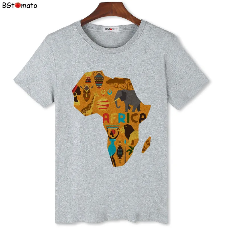 BGtomato Nový príchod Mape Afriky creative t košele pre mužov Značky kvalitné pohodlné letné topy cool tričká