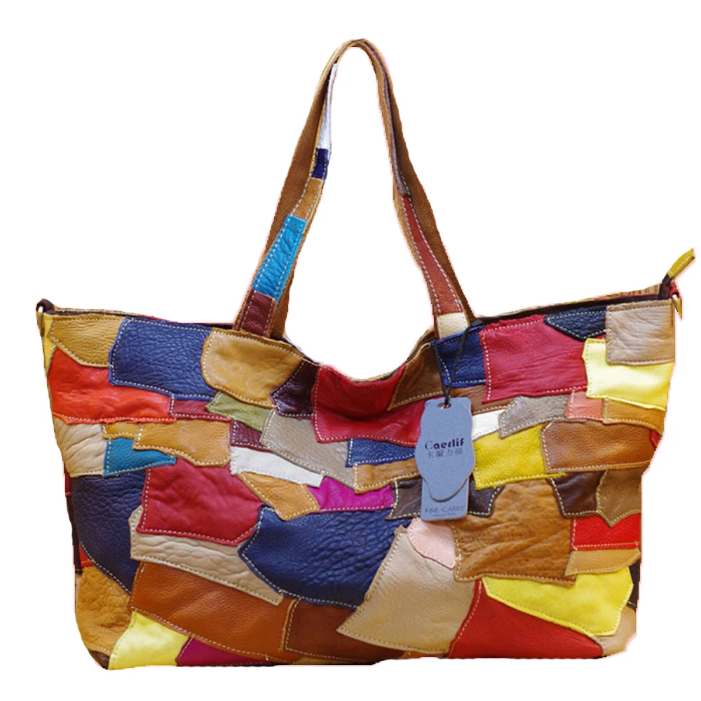 Caerlif módna taška vietor obnovenie dávnych spôsobov, ako je farebné kože, šitie farba charakter bump jedného pleca jeho žena taška