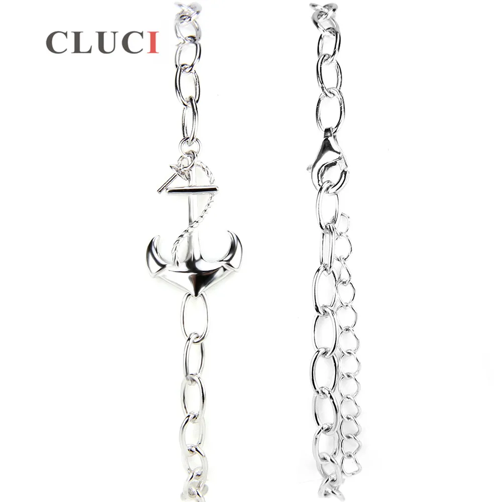 CLUCI Najvyššej Kvality Náramok & Náramok Kotvy tvar 925 sterling silver pearl náramok, vybavenie Pre Ženy, Mužov Príslušenstvo Šperky