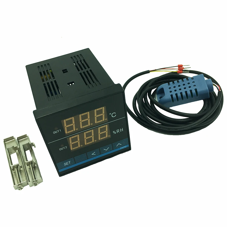Digitálne teplota a vlhkosť radič meter tester termostat Vlhkomer Regulátor 72X72mm 0-70C 5-90%RH