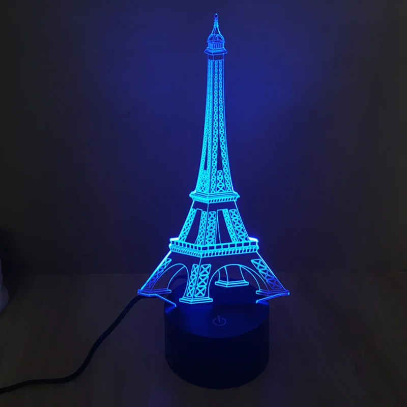 Doprava zadarmo fantastický dizajn, 3D eiffelova Veža tvar tvorivé nočné Svetlo lampy Atmosféru, Emócie Svetlo ako Domáce Dekorácie