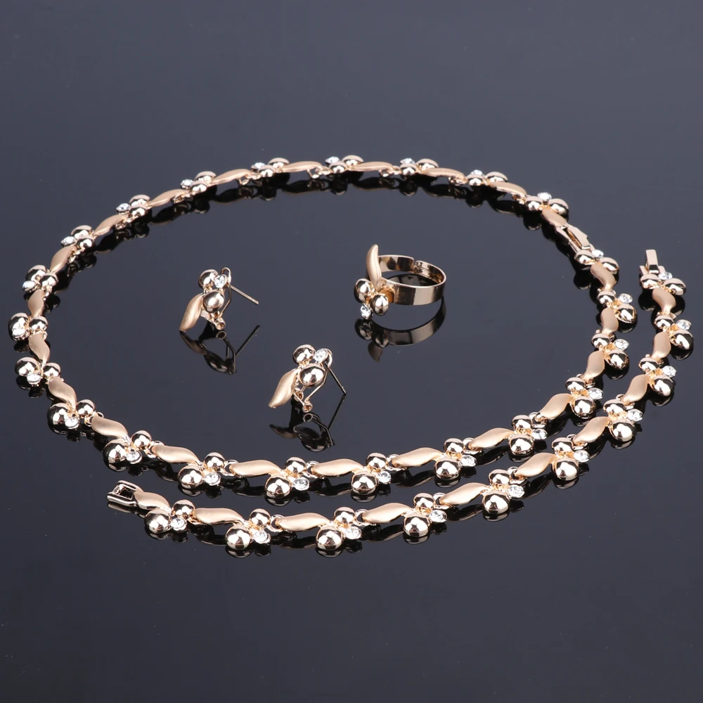 Dubaj Gold-Farba crystal Šperky Set Značky Nigérijský Svadobné Korálky Šperky Set Svadobné Party Svadobné Doplnky