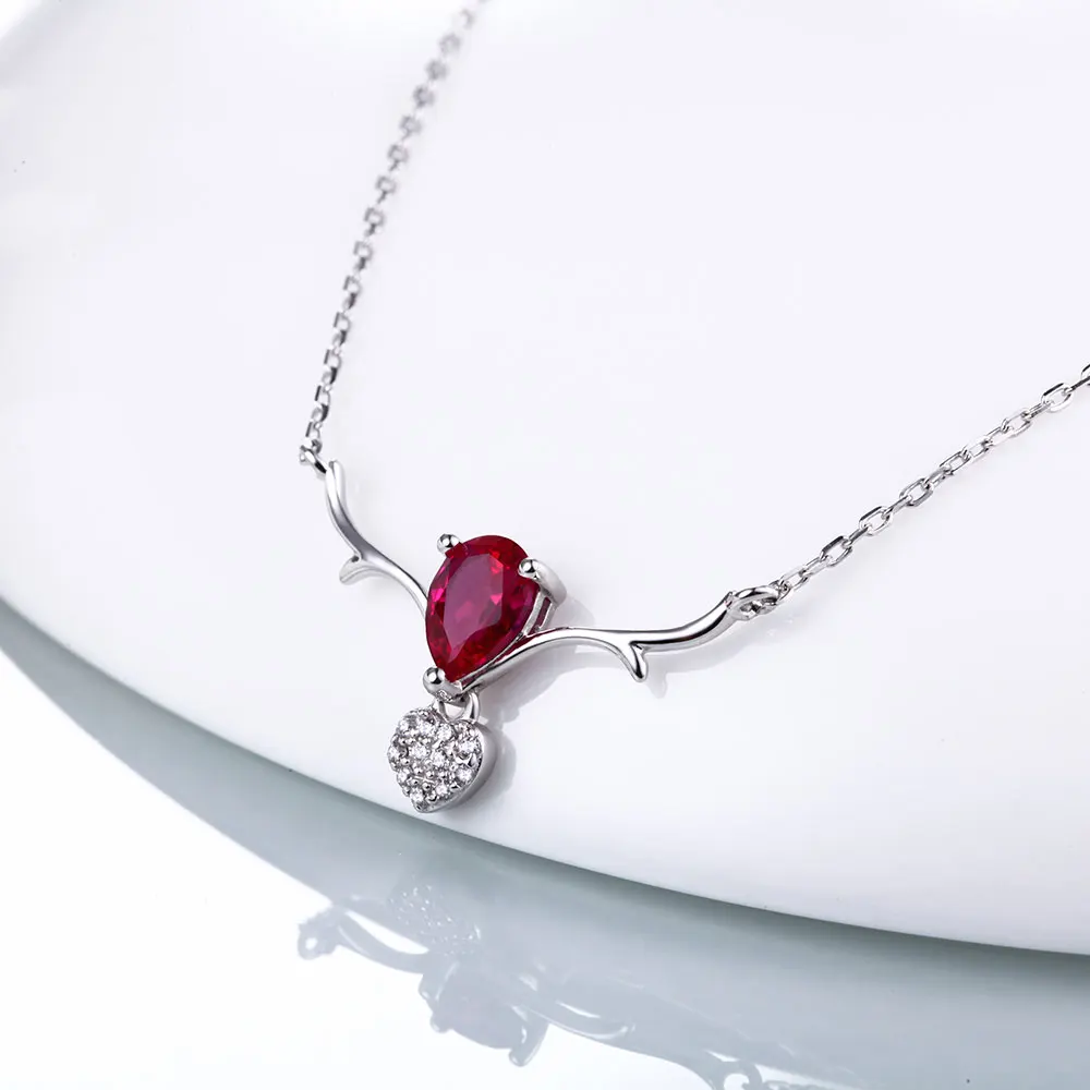 DVAKRÁT R Originálne Pevné 925 Sterling Silver Náhrdelníky Vytvorené Red Ruby Prívesky, náhrdelníky Drahokam Jemné Svadobné Šperky Značky