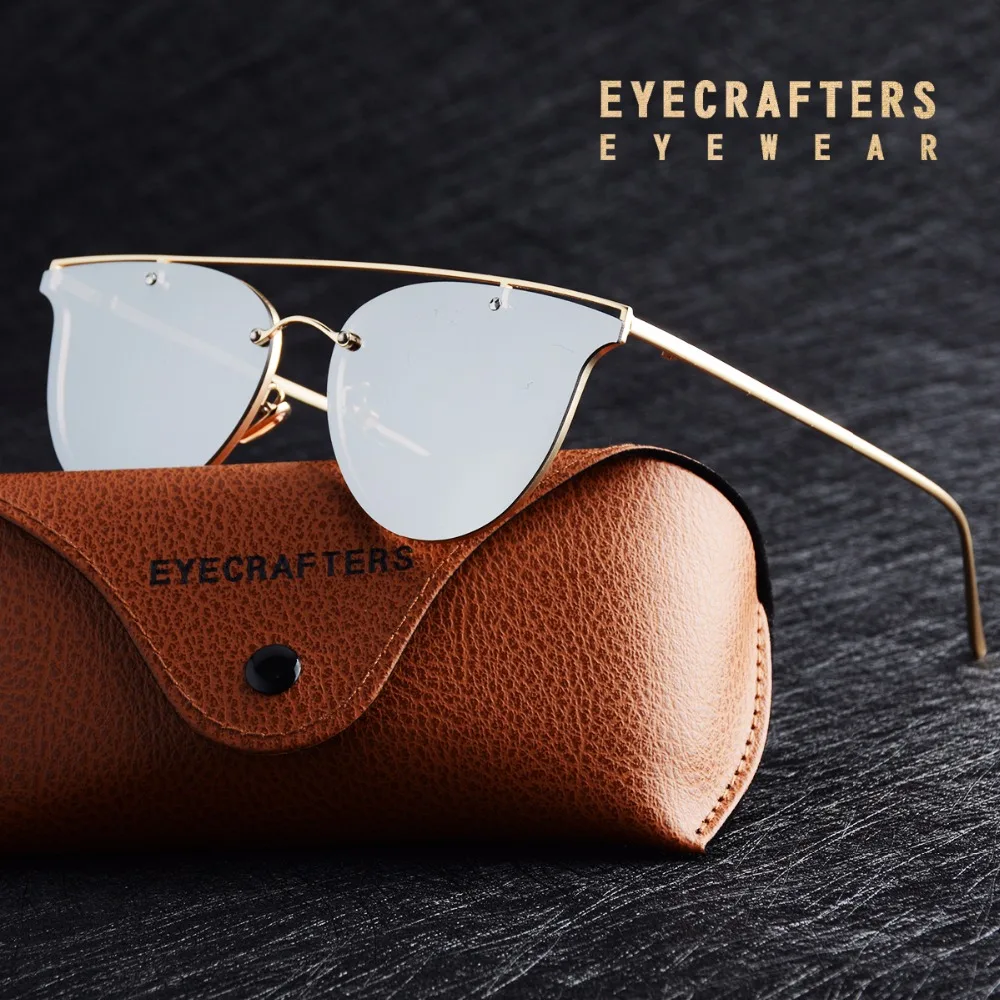 Eyecrafters Pôvodnej Značky Polarizované Slnečné Okuliare Módne Cat Eye Dámske Okuliare Dvojitý Most Rám Luxusné Dizajnér Odtiene