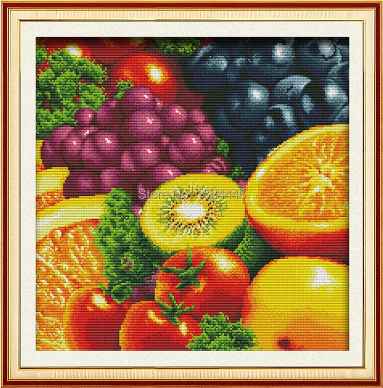 Farebné Ovocie, paradajky domova počíta tlač na plátno DMC 11CT 14CT Cross Stitch súpravy na vyšívanie, vyšívať Sady obrazy