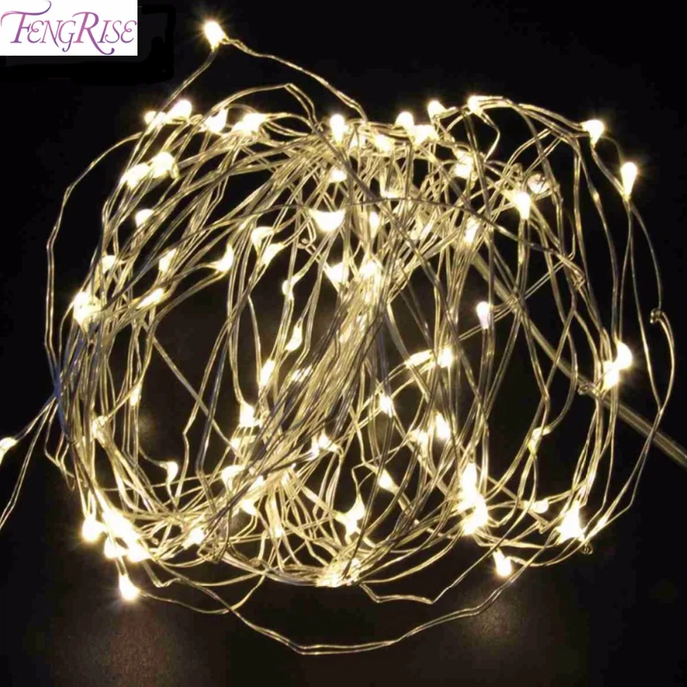 FENGRIS LED Svetlá Svadobné Dekorácie Svetla Medený Drôt String Víla Svetlo, Narodeniny, Party Dekorácie Nový Rok Prípade Dodávky