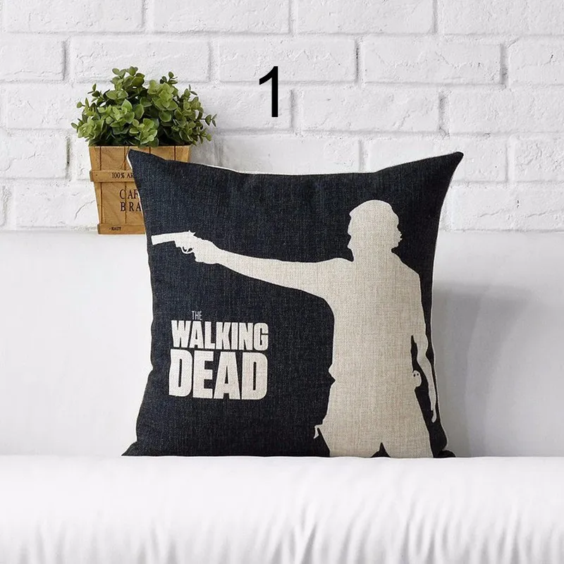 Film Štýl Walking Dead Potlačené Bavlnené Obliečky Vankúš Domov Dekoratívne Hodiť Vankúš Almofadas Cojines