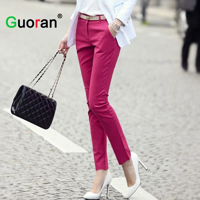 {Guoran} ženy formálne úrad práce nohavice, 5 farby plus veľkosť dámy ceruzkou nohavice čierne OL módne čierne biele khaki nohavice