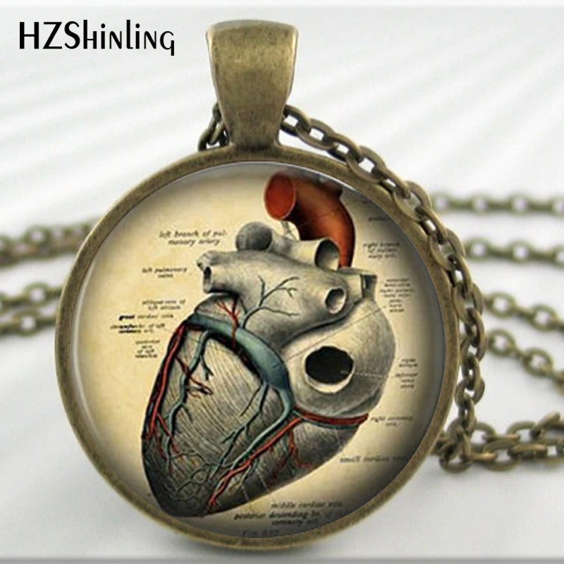Halloween anatomické srdce prívesok anatomické srdce náhrdelník anatomické srdce šperky pre mužov-008 HZ1