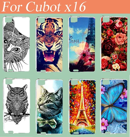 Horúce CUBOT X16 puzdro, 14 vzory, Farebné Maľby Tiger, lev Rose Eiffelovej veže puzdro PRE CUBOT X16 X 16 Doprava Zadarmo