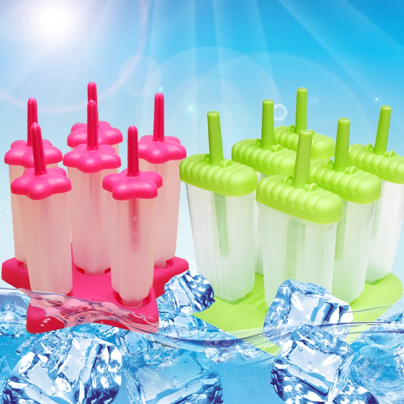 Ice Cream Kuchynské náradie 6 Článková Ice Cream Nástroje Pop Formy Popsicle formy výrobník ľadu Lízatko Plesne Zásobník Pan Kuchyňa urob si sám
