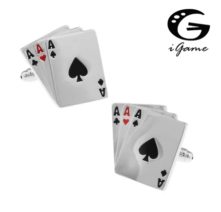 IGame Poker manžetové Striebornej Farbe Medi Materiál Novinka hraciu Kartu 3A Design Doprava Zadarmo