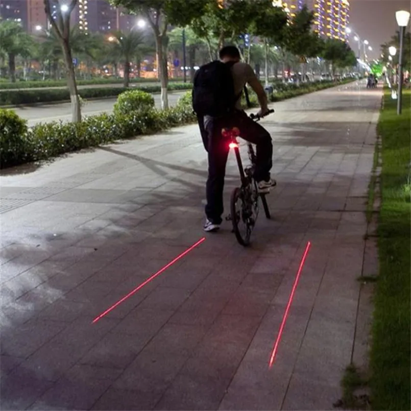 Jazda na bicykli Bicykel Bicykel 2 Laserový Projektor Červené Lampy Lúč a 3 LED Zadné koncové Svetlá