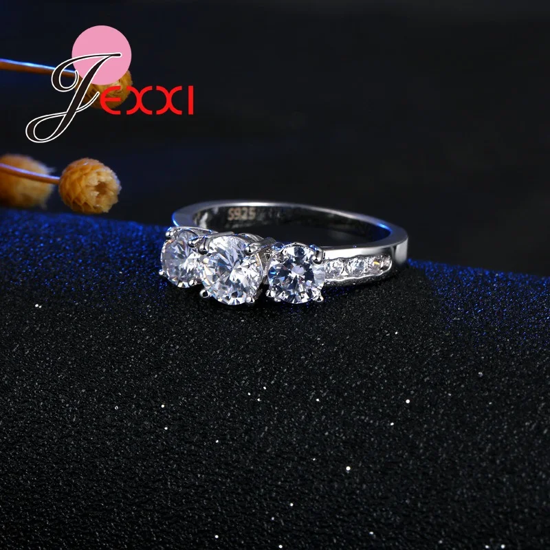 Jemmin Zásnubný Prsteň Crystal Snubné Prstene 925 Sterling Silver Šperky Prstene pre Ženy, Horúce Anillos Anel