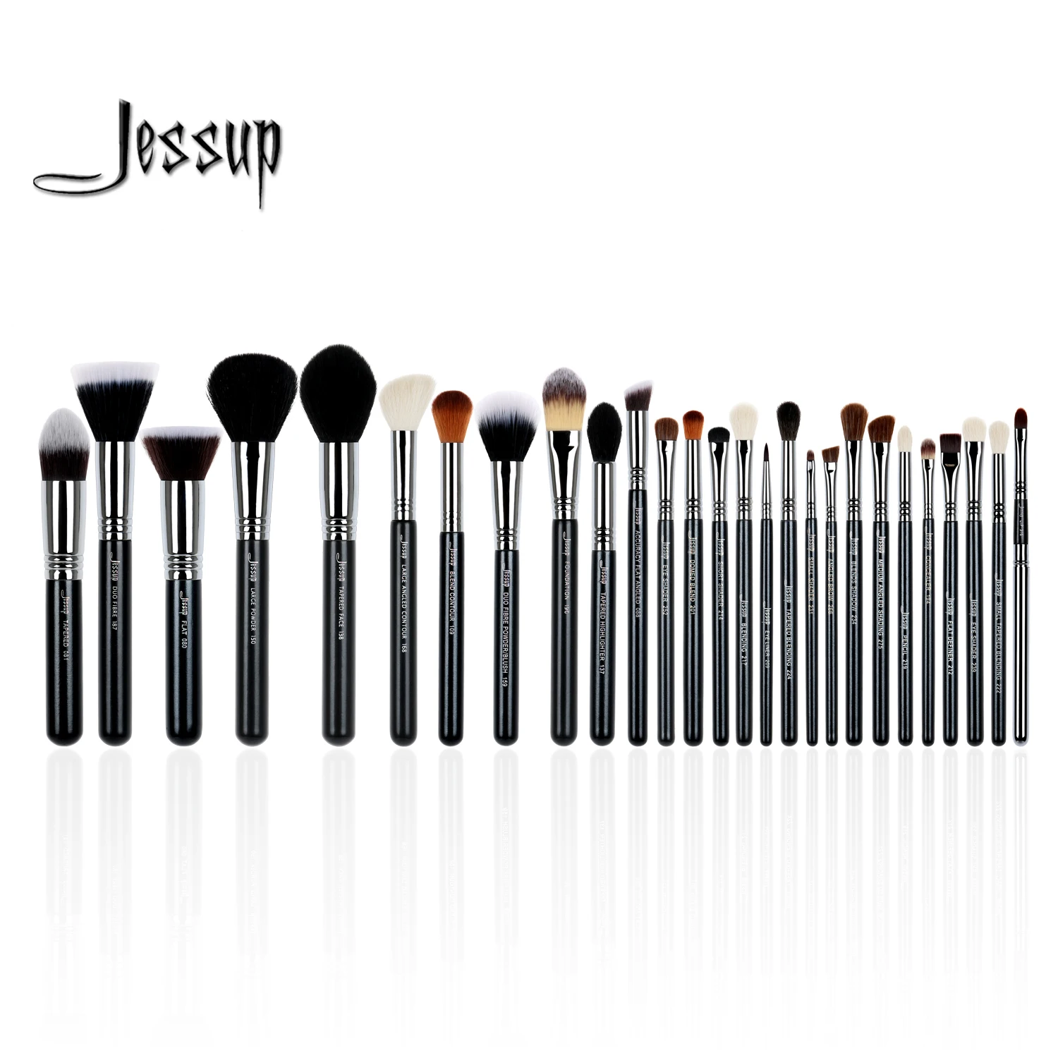Jessup 27Pcs Nastaviť Profesionálny make-up Štetec Nastaviť Krásy Nadácie Očný Tieň Tváre Rúže Prášok Make-Up Štetce Kit T133