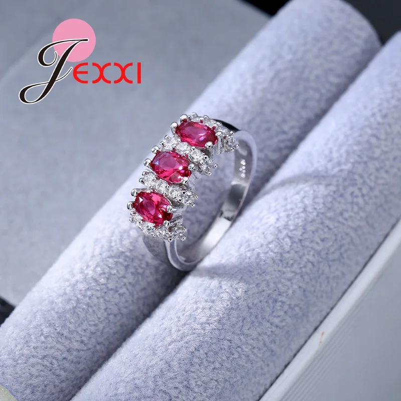 JEXXI Módne Striebornom Krúžku pre Ženy AAA Cubic Zirconia Crystal Prstene Strieborné Farebné Svadobné Party Módne Šperky