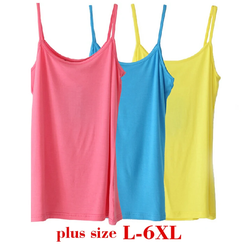 Jinsen Aite L-6XL Plus Veľkosť Ženy Topy Košieľka Voľný čas Nádrže Módy Klasické T-Tričko Pevné Pružnosť Bavlna Modálne Camis JS370