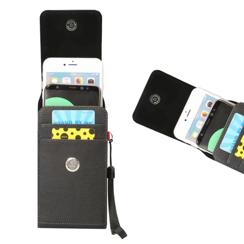 JINSERTA Opasok puzdro Pre iPhone 8 8 Plus X Univerzálna Taška Karty Flip Puzdro Telefón Puzdro zahŕňať Prípady, pre 5-palcové 6 palcový telefón