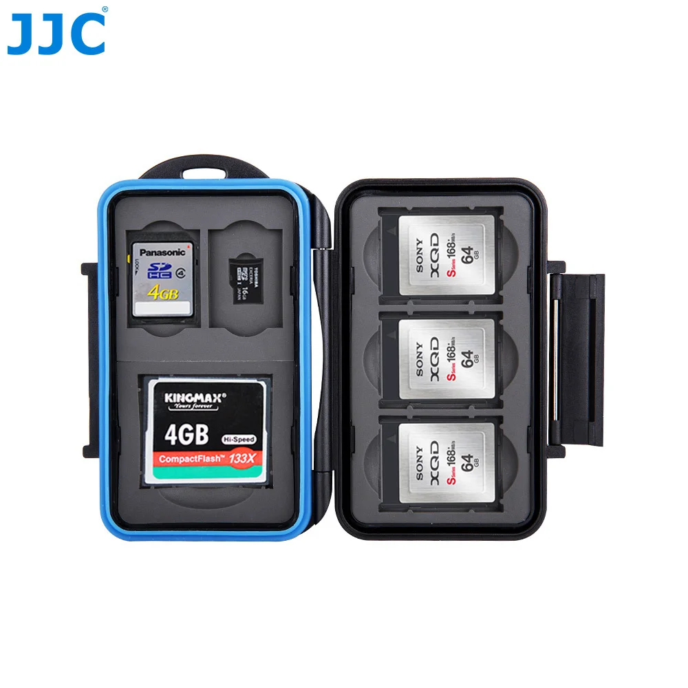 JJC Odolný voči Vode Fotoaparátu Pamäťovú Kartu Prípade 1 JN, 2 SD, 3 XQD, 2 TF Karty, Kompaktný Tvrdý Úložný Box