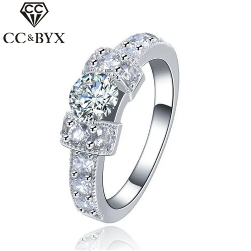 Kvalitné Krásne Svadobné Zásnubné Prstene pre Ženy 0.8 Carat CZ Krúžok Krásne Šperky Dámske Darčeky CC142