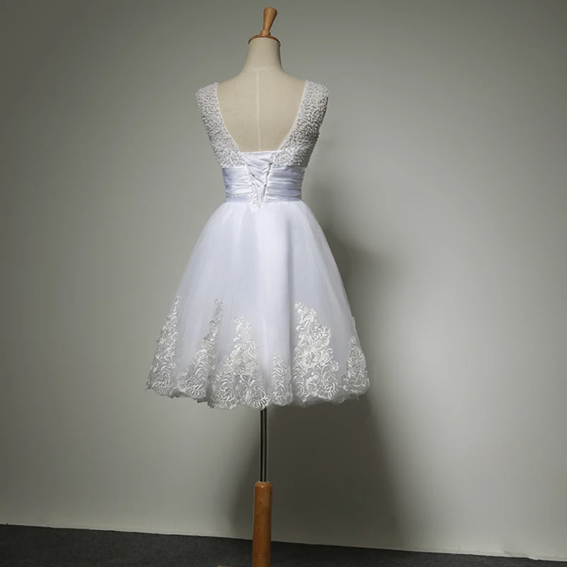 Ladybeauty 2017 biele krátke svadobné šaty nevesty sexy čipka svadobné šaty svadobné šaty plus veľkosť slonoviny vestido de noiva curto