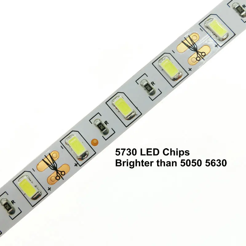 LED Pásy 5730 Nepremokavé DC12V 60LED/m 5m/veľa 5730 LED Pásy Svetlé Ako 5630 5050 LED Pásy.