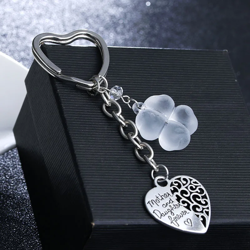 Letná Láska Srdca, Kľúčenky Nástroj List Matka A Dcéra Navždy Kvetinové Kúzlo Split Keychain KeyKeyrings